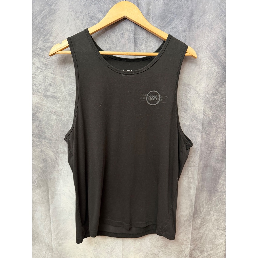 RVCA Sport Tee Mens Large Black Graphic Tank Top Regular Fit Balance of Opposite